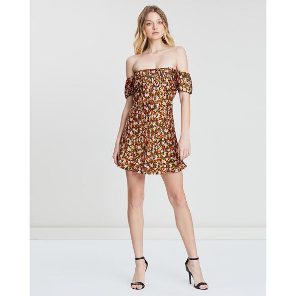 New Bec + Bridge New Romantics Silk‎ Mini Dress Floral Women’s Size 8 - Picture 2 of 13